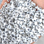 Black Alphabet Beads A-Z 1350+Pcs Letter Bead, Acrylic 4x7mm Round Digit Letter Beads Kits,Bracelets Necklaces DIY Jewelry Making Kits (Black,1350+PCS) - color: Black