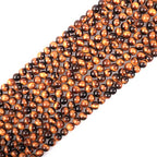 6mm Natural Tiger Eye Stone Round Loose Stone Beads for Jewelry Making DIY Crafts Design 1 Strand 15" APPR.63-65pcs - color: Tiger eye, size: 6mm