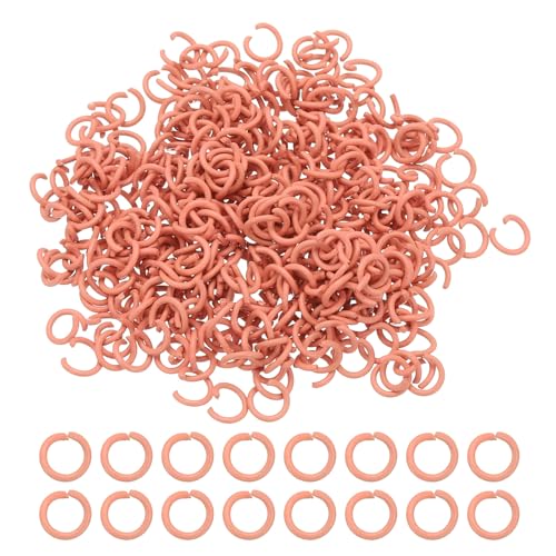 PATIKIL Open Jump Rings, 400 Pcs 8mm Round Ring Charm Loops Connector for Jewelry Making Supplies DIY Craft Keychains Necklaces Earrings, Pink - color: Pink, size: 8mm