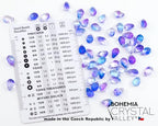 Czech 50-Piece Glass Beads, 6x9mm, Teardrop Transparent Crystal Blue Purple - color: Crystal Blue Purple