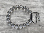 GAF TREASURES Grade A ++ Gemstone Round Bead Adjustable Bracelet 10mm, Genuine Crystal Bead Bracelet, Gift for Men & Women - color: Clear Quartz