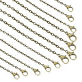 HARFINGTON 20 Pack 18 Inch Necklace Chains Bulk 2.5mm Bronze Plated Cable Chains with Lobster Clasps for Jewelry Making - color: Bronze, size: 18 Inch x 2.5mm