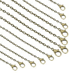 HARFINGTON 20 Pack 18 Inch Necklace Chains Bulk 2.5mm Bronze Plated Cable Chains with Lobster Clasps for Jewelry Making - color: Bronze, size: 18 Inch x 2.5mm