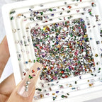 2000PCS Colorful Rhinestones Nail Art Charms Multi Shape Crystal Flat Back Nail Gems 3D Mini Heart Star Flower Nail Diamonds Kawaii Nail Crafts Acrylic Nail Rhinestone Diamonds for Women Nail - color: Mini-8