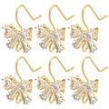 Beebeecraft 1 Box 20Pcs Cubic Zirconia Earring Hooks Bowknot French Fish Hooks with Horizontal Loop for Earring Jewelry DIY Making - color: Gold