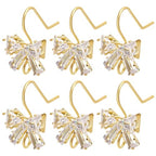 Beebeecraft 1 Box 20Pcs Cubic Zirconia Earring Hooks Bowknot French Fish Hooks with Horizontal Loop for Earring Jewelry DIY Making - color: Gold