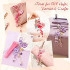 Ecoofor 458 Pcs Keychain Making Kit — Includes 19 Keychain Clips, 25 Extender Chains, 80 Charms, Beading Accessories, Jewelry Pliers — DIY Bag Charms & Jewelry Craft Kit Supplies - color: Four-Color Vibrance Set