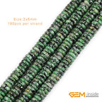 GEM-Inside 2x6mm Natural Green Zoisite Stone Semi-Gemstone Heishi Disc Rondelle Spacer Beads for Jewelry Making Full 15" Strand Energy Stone Healing Power Crystal - color: Green Zoisite