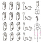 UNICRAFTALE 70Pcs 304 Stainless Steel Clip-on Earring Converter Components Hypoallergenic Round Earring Clip Backs DIY Earring Making for Women Non-Pierced Ears - color: Steel Color