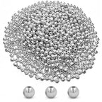Amaney 500pcs 6mm Smooth Round Beads Silver Spacer Loose Ball Beads for Bracelet Jewelry Making Craft - color: Silver-6mm, size: 6mm
