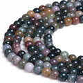 Natural Gemstone Loose Beads Smooth Round Approxi 15 inch DIY Bracelet Necklace for Jewelry Making (8mm, Indian Agate) - color: Indian Agate, size: 8mm