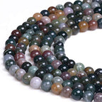 Natural Gemstone Loose Beads Smooth Round Approxi 15 inch DIY Bracelet Necklace for Jewelry Making (8mm, Indian Agate) - color: Indian Agate, size: 8mm