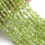 HAAMIIQII Natural Green Peridot Pebble Stone 4-6mm Small Irregular Freeform Tumbled Loose Gemstone Beads for Jewelry Making Strand 15 Inch (75-80pcs) - color: Green Peridot