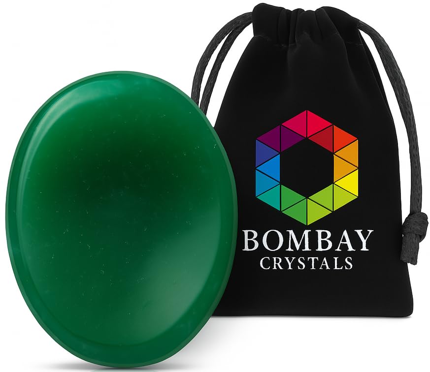 Green Aventurine Worry Stone – Genuine Polished Palm & Thumb Stone for Luck, Heart Chakra & Travel Mindfulness Gift - color: Green Aventurine