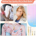 ROADPLUM 30 Pcs Magnetic Necklace Clasp & Extender Chain Set, 5 Styles Strong Magnetic Jewelry Clasp with 5 Sizes Extender for Necklaces Bracelet Connector, Easy to Use for Women, Gold & Silver - size: 30 Pcs