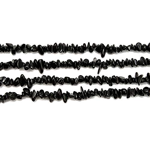 Gemstone Chips Natural Black Tourmaline 3-5mm Healing Crystals Waist Bracelets Necklace Kit Irregular Stone DIY Crafts Design Jewelry Making Approxi 32 inch - color: Black Tourmaline Chips