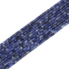 BEADIA Natural Blue Sodalite Short Cylinder Beads 2x3mm 155pcs Tube Loose Semi Gemstone Beads for Jewelry Making Design - color: Blue Sodalite