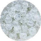 100pcs Crackle Glass Beads 10mm Round Crystal Glass Spacer Crafts Beads for Jewelry Making Necklace Bracelet Earrings DIY Crafts(White) - color: White, size: 10mm