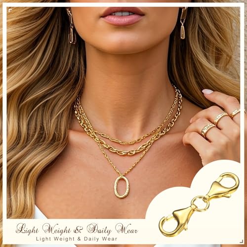 uxcell Bracelet Extender, 925 Sterling Silver Double Lobster Claw Clasps Necklace Extenders, Connector Extension Clasp for DIY Making Jewelry Chain (20mm/0.79", Gold) - color: Gold