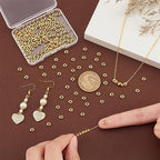 PH PandaHall 200pcs 18K Gold Flat Spacer Beads, 5mm Rondelle Heishi Beads Disc Loose Bead Metal Spacers for Heishi Clay Bead Summer Stackable Necklace Bracelet Jewelry Making - size: 1.5mm