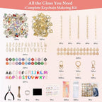 Lemosyu 563Pcs Lip Gloss Keychain Making Kit,DIY Craft Bag Charm Kit with Charms,Key Chains,Key Chain Hooks,Jump Rings,Lobster Claw Clasps,Gift Bags&Tools,Jewelry Making Supplies for Valentines Gifts