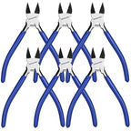 WORKPRO 6 Pack Wire Cutters, 6 Inch Precision Flush Cutters, Spring Loaded Side Cutting Pliers, Sharp Diagonal Cutters for Crafts, Jewelry Making, Electronics