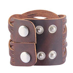 GelConnie Leather Cuff Bracelet Punk Braided Bracelets Rock Leather Wristbands Faux Mens Leather Bracelet Gothic Viking Bangle Adjustable Wrap Bracelet for Women,Men - color: Style LPB303-Brown