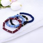 10 Strands Clay Bead, Heishi Beads for Bracelet Stack, Earth Tone Clay Beads for Adults, Flat Beads Kit for Friendship Bracelets, Neutral Beads Bracelet Making Kit(Maroon) - color: Maroon
