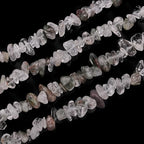400pcs Natural Chip Stone Beads for Jewelry Making Green Ghost Quartz 5-8mm Irregular Gemstones Healing Crystal Loose Rocks Bead Hole Drilled for Ring Earrings Necklace Bracelet Making DIY Art Crafts - color: Green Ghost(2 Strands-62")