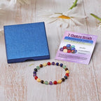 QOGIR 14k gold Handmade Healing Bracelet, Natural Gem Stone Crystal Elastic Gold Bracelet - color: 7 Chakra - Activate The Chakras, size: 6m