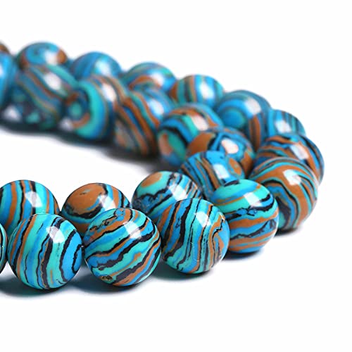 8MM 45PCS Blue Malachite Spacer Loose Beads for Jewelry Making DIY Bracelet Necklace 1 Strand 15’’ - color: Blue Malachite, size: 8mm