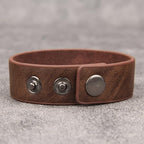 GelConnie Leather Cuff Bracelet Punk Braided Bracelets Rock Leather Wristbands Faux Mens Leather Bracelet Gothic Viking Bangle Adjustable Wrap Bracelet for Women,Men - color: Light Engraved Leather Bracelet