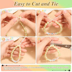 PAXCOO 2 Pack Elastic String for Bracelets, Stretch Magic Elastic String Bead Cord Jewelry Thread for Friendship Bracelet, Necklaces, Clay Beads, Pony Beads - style: 2 Pack White