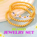 JEWEKY Easter Heishi Bracelets Gold Beaded Polymer Clay Bunny Pendant Bracelet Jewelry Accessories - color: B-Mother's Day