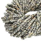 150pcs 2x4mm Natural Dalmation Jaspers Tube Shape Beads Loose Flat Round Cylinder Flat Spacer Green Stone Beads for Bracelet Earrings Jewelry Making - color: Dalmatian Jasper, size: 2x4mm Tube shape