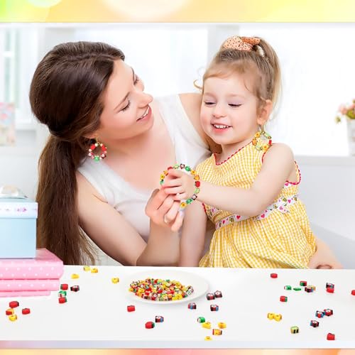 300pcs Back to School Polymer Clay Beads, Apple Pencil School Bus Spacer Beads for Jewelry Making First Day DIY Bracelet Necklace Accessories Craft Welcome Back to School Party Supplies - color: Red Green Yellow