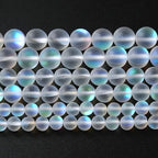 32pcs 10mm Natural White Mystic Aura Quartz Beads Frosted Matte Moonstone Round Loose Beads For Jewelry Making DIY Bracelet Necklace 15" - color: Matte Moonstone Crystal Glass, size: 12mm