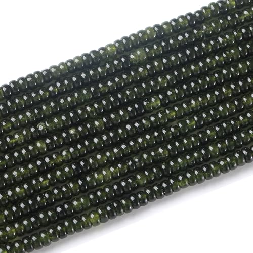 150PCS 2x4mm Natural Green Garnet Jades Stone Rondelle Beads Abacus Disk Stone Beads Round Loose Spacer Gemstone for DIY Bracelet Necklace Jewelry Making - color: Green garnet Stone, size: 2x4mm Abacus Disk
