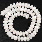 Songxi 5x8mm Natural White Jade Stone Rondelle Beads, 75 PCS Spacer Round Abacus Beads for Jewelry Making, Gemstone for Bracelet Necklace, Arts and Crafts - color: White Jade