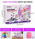 Gionlion Clay Beads Bracelet Making Kit, Pack 2 Boxes Preppy Letter Spacer Beads and Charms Kit for Friendship Jewelry Making, Arts and Crafts Gifts for Girls Ages 8-12 - style: Bright Pro