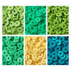 Elecrelive 5640Pcs Green Blue Clay Beads for Bracelets Making, 6mm Flat Round Heishi Beads Polymer Clay Chips for Chocker Necklace Earring DIY Crafts - color: Green Blue