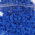 2000pcs Royal Blue Clay Beads 6mm for Bracelets Making Flat Round Polymer Clay Bead Heishi Beads for Jewelry Making Earring Bracelets Necklace - color: Royal Blue