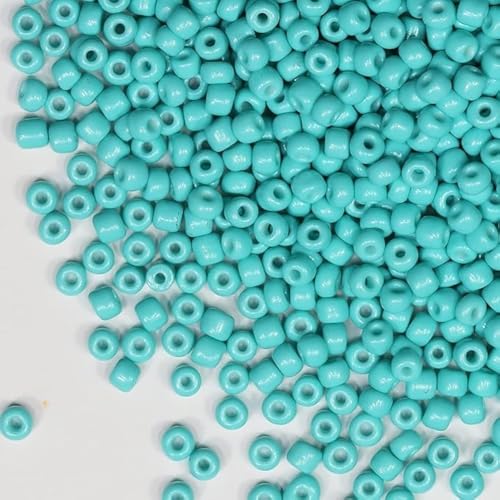 Bulk 4mm Pine Green Seed Beads for Jewelry Making 200 Grams About 3380pcs,6/0 Glass Craft Beads for Making Earrings, Bracelets, Pendants, Waist Jewelry, DIY Handmade Seed Beads (Pine Green) - color: Turquoise, size: 4mm