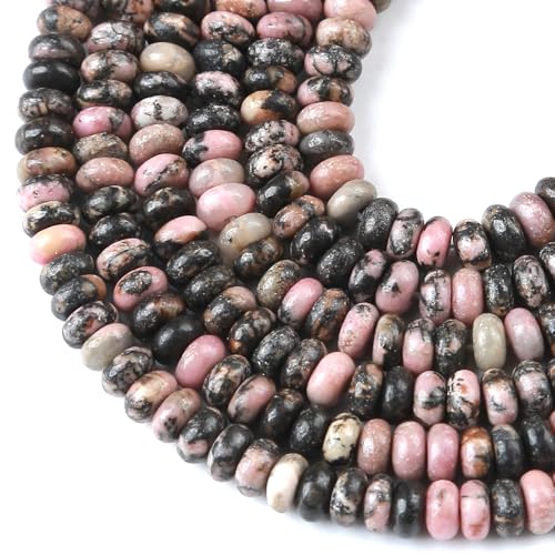 2x4MM 150PCS Black Rhodochrosite Rhodonite Tube Rondelle Abacus Disk Spacer Loose Beads for Jewelry Making - color: Black Rhodonite, size: 2x4mm abacus-shaped