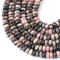 2x4MM 150PCS Black Rhodochrosite Rhodonite Tube Rondelle Abacus Disk Spacer Loose Beads for Jewelry Making - color: Black Rhodonite, size: 2x4mm abacus-shaped