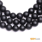 GEM-Inside Black Frost Spacer Agate Gemstone Loose Beads Natural Energy Power Beads for Jewelry Making 14mm Round 15 Inches - color: Black Agate, size: 14mm