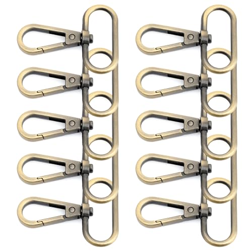 CRAFTMEMORE Snap Hook Swivel Push Gate Lobster Clasps Fashion Clips Purse Making FS10 Pack of 10 (Brushed Brass, 1-1/4 Inch) - color: Brushed Brass, size: 1-1/4 Inch