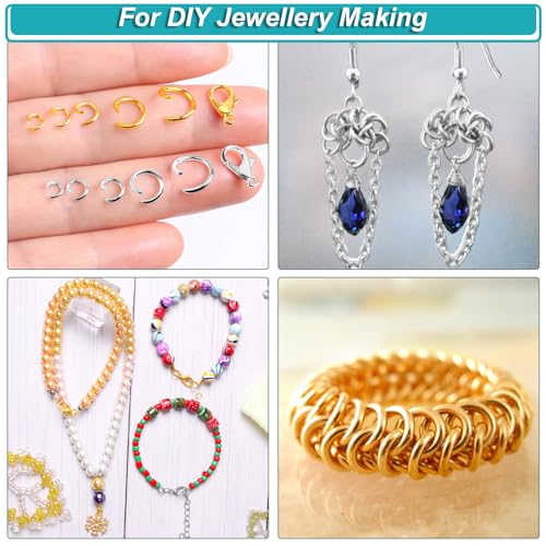 Yholin Jewelry Pliers and Jump Rings - Jewelry Making & Repair Kit for Bracelets, Necklaces, Wire Cutters, Chain Nose Pliers