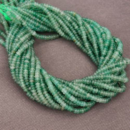 BONNY BOXX 1 Strand (150PCs) Natural 2 * 4mm Green Aventurine Rondelle Beads, Natural Abacus Disk Stone Beads Loose Spacer Gemstone for DIY Bracelet Necklace Jewelry Making - color: Green Aventurine, size: 2*4MM