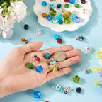 Beadthoven 45pcs Flower Bee Handmade Lampwork Glass Beads 3D Honeybee Rose Floral Glass Bead Charm Spring Summer Bumpy Murano Beads for DIY Earring Bracelet Necklace Jewelry Making - color: Bee Flower